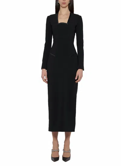 Prabal Gurung Squareneck Long Sleeve Sheath Dress In Black
