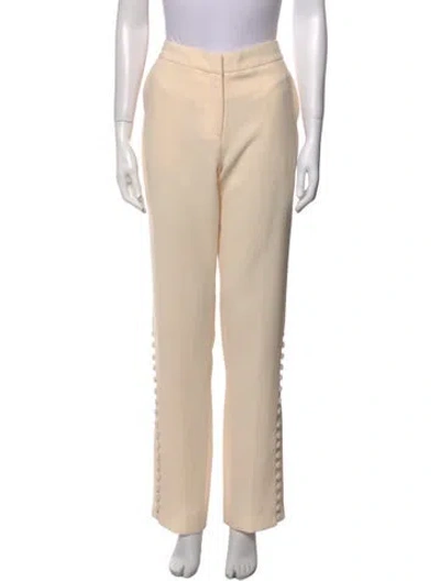 Pre-owned Prabal Gurung Straight Leg Pants In Neutral