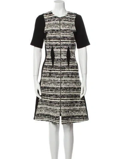 Pre-owned Prabal Gurung Striped Knee-length Dress In Black