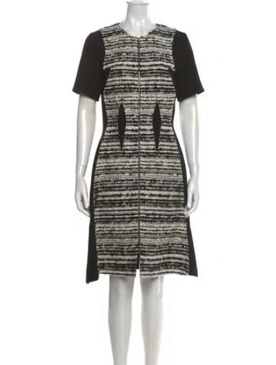 Pre-owned Prabal Gurung Striped Knee-length Dress In Black