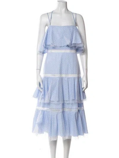Pre-owned Prabal Gurung Striped Knee-length Dress W/ Tags In Blue