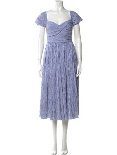 Pre-owned Prabal Gurung Striped Long Dress W/ Tags In Blue