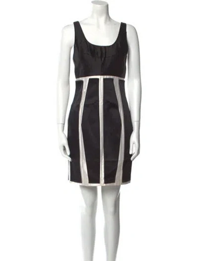 Pre-owned Prabal Gurung Striped Mini Dress In Black