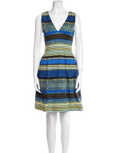Pre-owned Prabal Gurung Striped Mini Dress In Blue