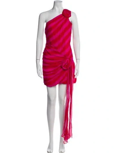 Pre-owned Prabal Gurung Striped Mini Dress In Pink