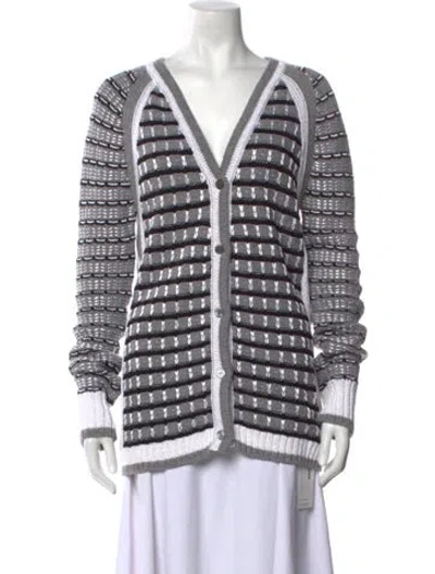 Pre-owned Prabal Gurung Striped V-neck Sweater In Multicolor