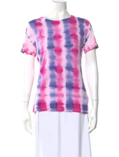 Pre-owned Prabal Gurung Tie-dye Print Crew Neck T-shirt In Pink