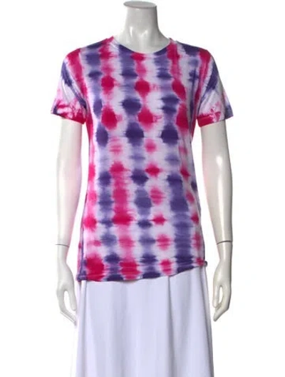 Pre-owned Prabal Gurung Tie-dye Print Crew Neck T-shirt In Pink/purple/white