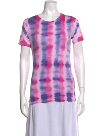 Pre-owned Prabal Gurung Tie-dye Print Crew Neck T-shirt In Pink/purple/white