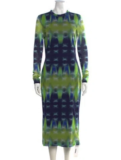 Pre-owned Prabal Gurung Tie-dye Print Midi Length Dress In Multi
