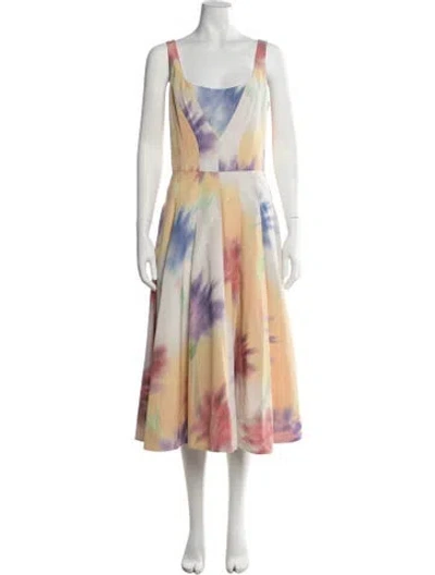 Pre-owned Prabal Gurung Tie-dye Print Midi Length Dress W/ Tags In Pink