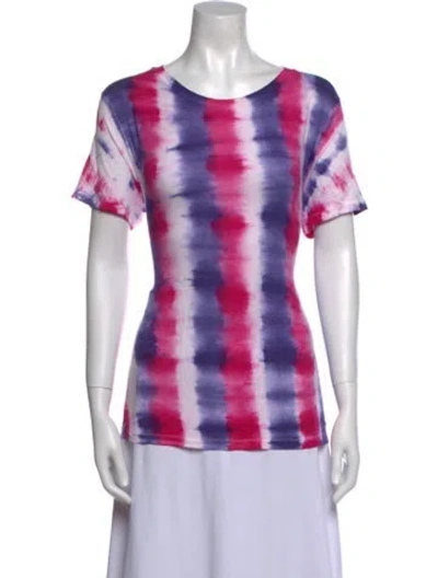 Pre-owned Prabal Gurung Tie-dye Print Scoop Neck T-shirt In Purple