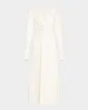 Prabal Gurung Twisted Long-sleeve Midi Dress In Off White
