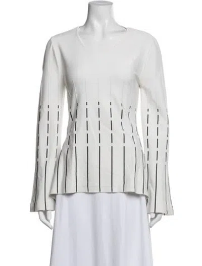 Pre-owned Prabal Gurung Vintage Striped Top In White