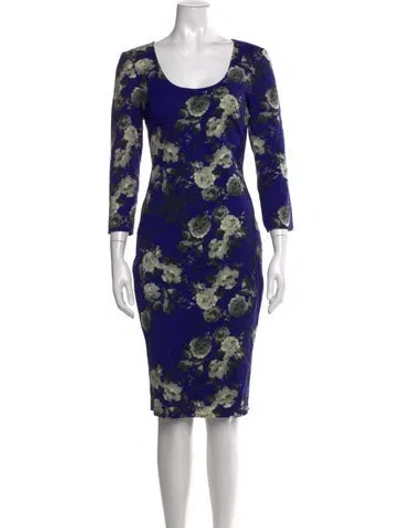 Pre-owned Prabal Gurung Virgin Wool Knee-length Dress In Blue