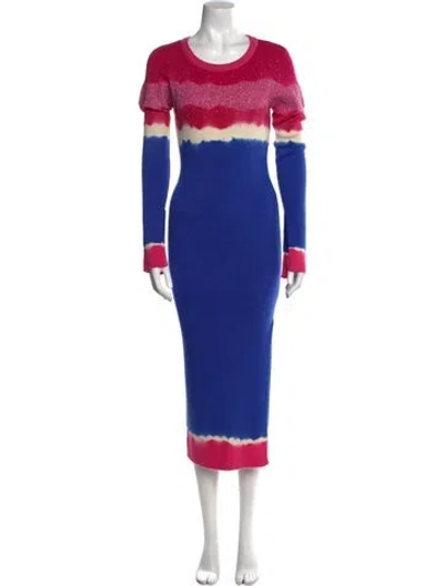 Pre-owned Prabal Gurung Virgin Wool Long Dress In Blue