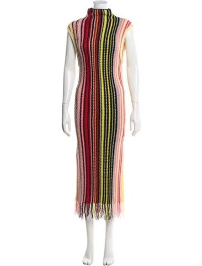 Pre-owned Prabal Gurung Virgin Wool Long Dress W/ Tags In Multicolor