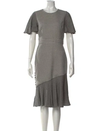 Pre-owned Prabal Gurung Virgin Wool Midi Length Dress In Black