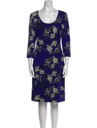 Pre-owned Prabal Gurung Virgin Wool Midi Length Dress In Blue