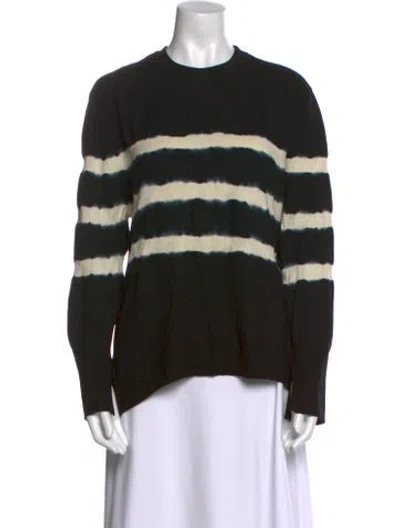 Pre-owned Prabal Gurung Virgin Wool Striped Sweater In Black