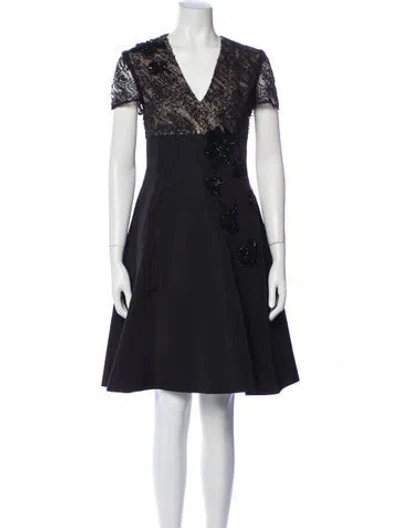 Pre-owned Prabal Gurung V-neck Knee-length Dress In Blue