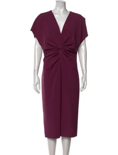 Pre-owned Prabal Gurung V-neck Knee-length Dress In Purple
