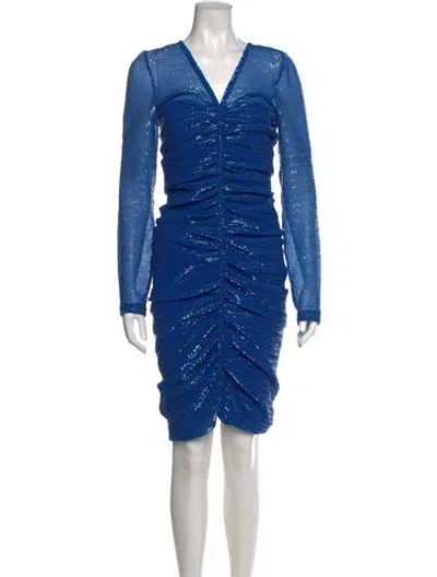 Pre-owned Prabal Gurung V-neck Knee-length Dress W/ Tags In Blue