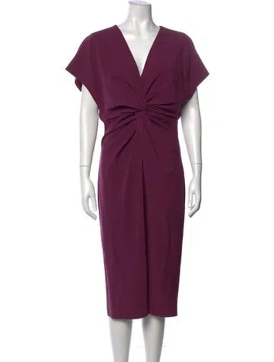 Pre-owned Prabal Gurung V-neck Knee-length Dress W/ Tags In Purple
