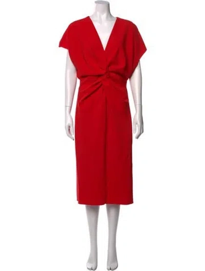 Pre-owned Prabal Gurung V-neck Knee-length Dress W/ Tags In Red