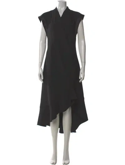 Pre-owned Prabal Gurung V-neck Long Dress In Gray