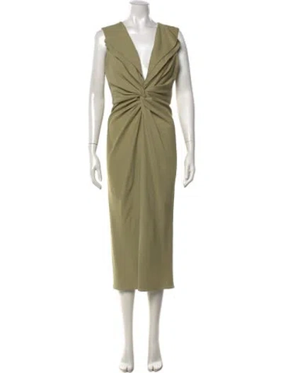 Pre-owned Prabal Gurung V-neck Long Dress In Green
