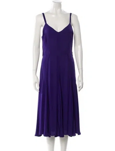 Pre-owned Prabal Gurung V-neck Long Dress In Purple