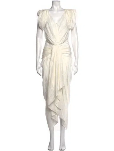 Pre-owned Prabal Gurung V-neck Long Dress W/ Tags In White
