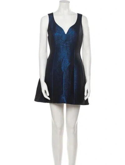 Pre-owned Prabal Gurung V-neck Mini Dress In Brown