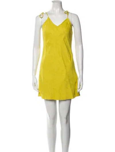 Pre-owned Prabal Gurung V-neck Mini Dress W/ Tags In Green