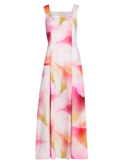 Prabal Gurung Women's Abstract Floral Cotton Poplin Tank Midi-dress In Multi