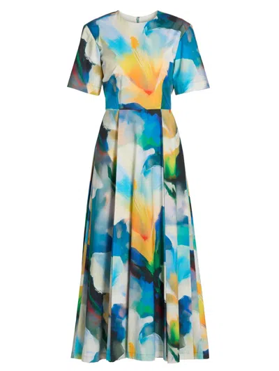 Prabal Gurung Women's Abstract Floral Pleated Cocktail Dress In Multi