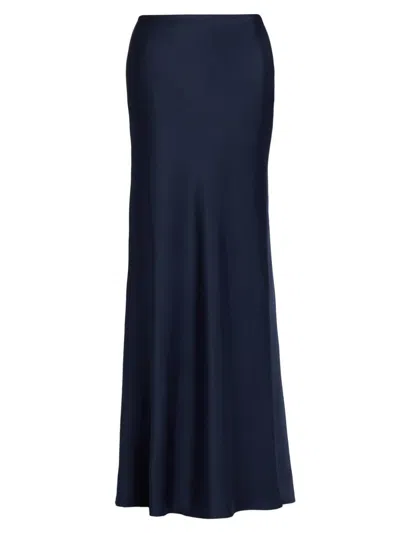 Prabal Gurung Women's Bias Satin Maxi Skirt In Blue