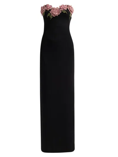 Prabal Gurung Women's Blanca Embellished Strapless Gown In Black