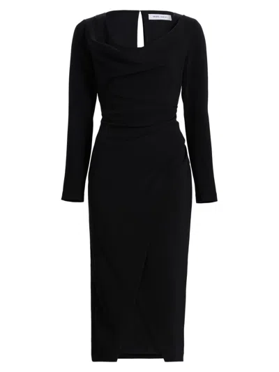 Prabal Gurung Women's Cowlneck Ruched Sheath Dress In Black
