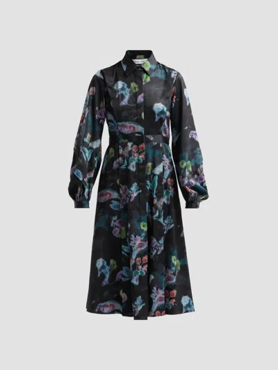 Prabal Gurung Women's Floral A-line Midi Shirtdress In Black Multi