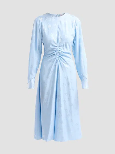 Prabal Gurung Women's Floral Cotton Ruched Midi Dress In Light Blue