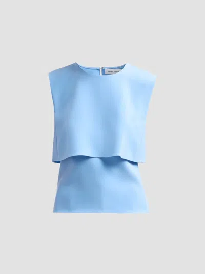 Prabal Gurung Women's Fold Layered Top In Light Blue