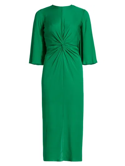 Prabal Gurung Women's Georgette Twist-front Midi-dress In Green