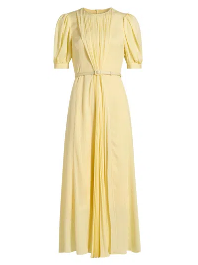 Prabal Gurung Women's Huma Pleated Georgette Maxi Dress In Yellow