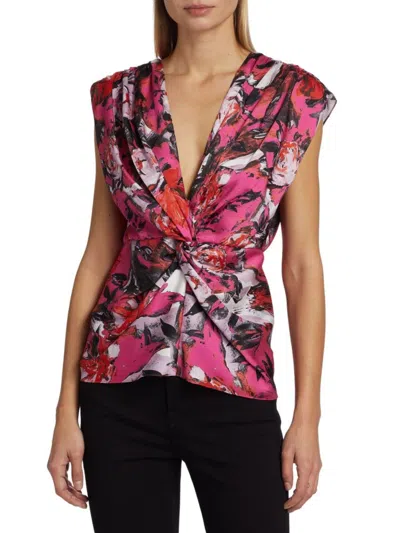 Prabal Gurung Women's Jackie Twisted Floral Top In Multi