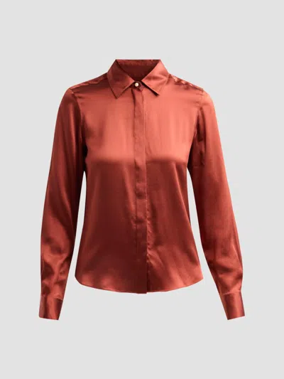 Prabal Gurung Women's Pleat-back Silk Blouse In Orange