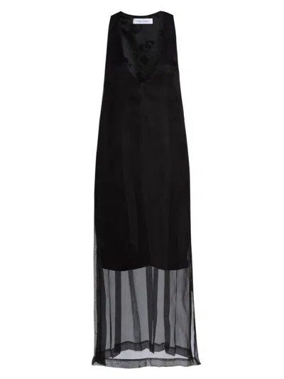 Prabal Gurung Women's Pleated-back Sleeveless Midi Dress In Black