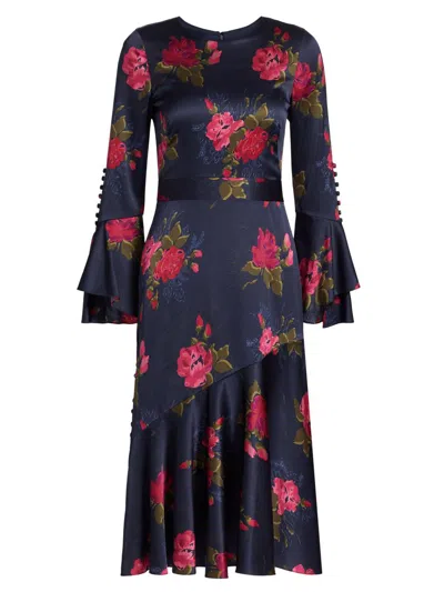 Prabal Gurung Women's Rania Floral Stretch Silk Midi-dress In Multi