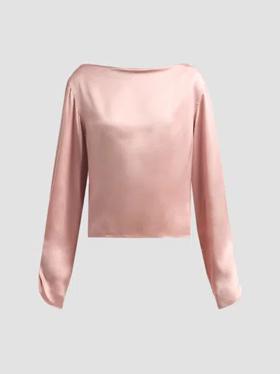 Prabal Gurung Women's Satin Silk Boatneck Blouse In Pink